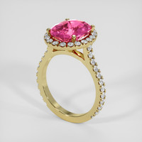 4.24 Ct. Pink Sapphire Ring, 10K Yellow Gold 2