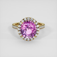5.03 Ct. Purplish Pink Sapphire Ring, 10K Yellow Gold 1