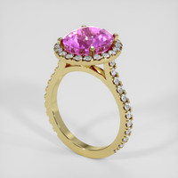 5.03 Ct. Purplish Pink Sapphire Ring, 10K Yellow Gold 2