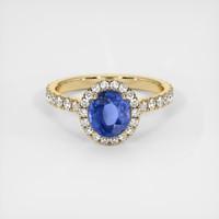 1.51 Ct. Blue Sapphire Ring, 14K Yellow Gold 1