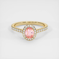 1.09 Ct. Padparadscha Sapphire Ring, 14K Yellow Gold 1
