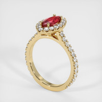 0.57 Ct. Ruby Ring, 14K Yellow Gold 2