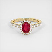1.30 Ct. Ruby Ring, 14K Yellow Gold 1