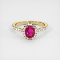 0.94 Ct. Ruby Ring, 14K Yellow Gold 1