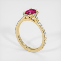 0.94 Ct. Ruby Ring, 14K Yellow Gold 2