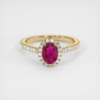 0.91 Ct. Ruby Ring, 14K Yellow Gold 1