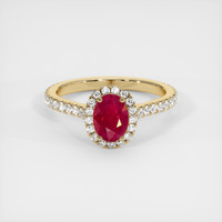 1.01 Ct. Ruby Ring, 14K Yellow Gold 1