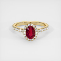 1.04 Ct. Ruby Ring, 14K Yellow Gold 1