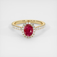 0.91 Ct. Ruby Ring, 14K Yellow Gold 1