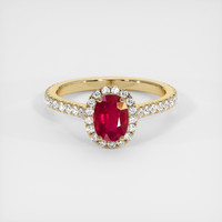 1.11 Ct. Ruby Ring, 14K Yellow Gold 1