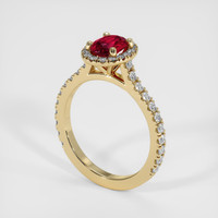 0.82 Ct. Ruby Ring, 14K Yellow Gold 2