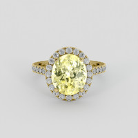 3.88 Ct. Yellow Sapphire Ring, 14K Yellow Gold 1