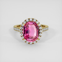 4.24 Ct. Pink Sapphire Ring, 14K Yellow Gold 1
