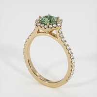 0.89 Ct. Green Sapphire Ring, 14K Yellow Gold 2