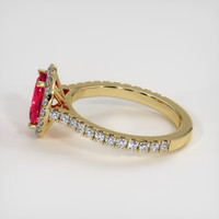 1.09 Ct. Reddish Pink Sapphire Ring, 14K Yellow Gold 4