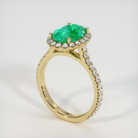 1.89 Ct. Emerald Ring, 18K Yellow Gold 2