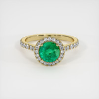 1.13 Ct. Emerald Ring, 18K Yellow Gold 1