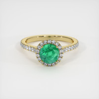 1.13 Ct. Emerald Ring, 18K Yellow Gold 1