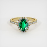1.21 Ct. Emerald Ring, 18K Yellow Gold 1