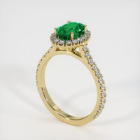 1.21 Ct. Emerald Ring, 18K Yellow Gold 2