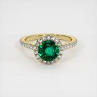 1.23 Ct. Emerald Ring, 18K Yellow Gold 1
