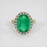 4.29 Ct. Emerald Ring, 18K Yellow Gold 1