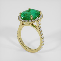 4.29 Ct. Emerald Ring, 18K Yellow Gold 2