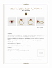 Ruby Ring 0.57 Ct. 18K Yellow Gold Appraisal