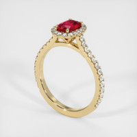 1.30 Ct. Ruby Ring, 18K Yellow Gold 2