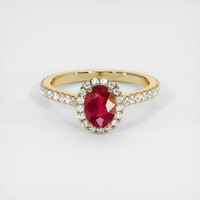 1.06 Ct. Ruby Ring, 18K Yellow Gold 1