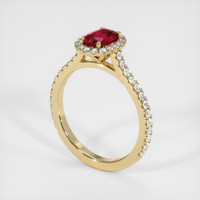 1.04 Ct. Ruby Ring, 18K Yellow Gold 2