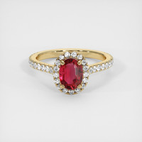 1.05 Ct. Ruby  Ring - 18K Yellow Gold