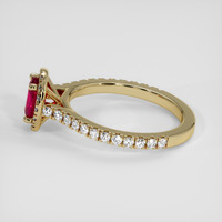 0.84 Ct. Pinkish Red Ruby Ring, 18K Yellow Gold 4