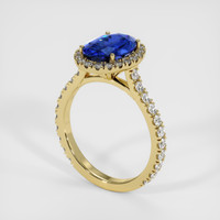 3.48 Ct. Blue Sapphire Ring, 18K Yellow Gold 2