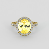 3.34 Ct. Yellow Sapphire Ring, 18K Yellow Gold 1