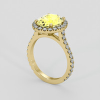 3.34 Ct. Yellow Sapphire Ring, 18K Yellow Gold 2
