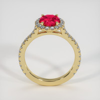 1.09 Ct. Reddish Pink Sapphire Ring, 18K Yellow Gold 3