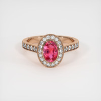 1.02 Ct. Reddish Pink Sapphire Ring, 14K Rose Gold 1