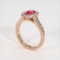 1.02 Ct. Reddish Pink Sapphire Ring, 14K Rose Gold 2