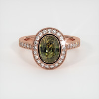 2.09 Ct. Color Change Sapphire Ring, 14K Rose Gold 1