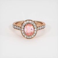 1.09 Ct. Padparadscha Sapphire Ring, 18K Rose Gold 1