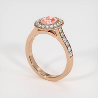 1.09 Ct. Padparadscha Sapphire Ring, 18K Rose Gold 2