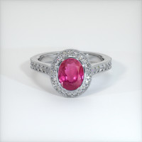 1.68 Ct. Purplish Red Ruby Ring, 10K White Gold 1