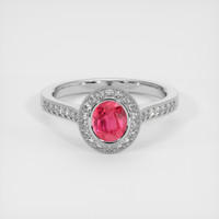 1.20 Ct. Pinkish Red Ruby Ring, 10K White Gold 1