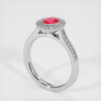 1.20 Ct. Pinkish Red Ruby Ring, 10K White Gold 2
