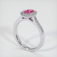 0.80 Ct. Reddish Pink Sapphire Ring, 14K White Gold 2