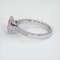 0.80 Ct. Reddish Pink Sapphire Ring, 14K White Gold 4