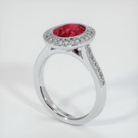 3.17 Ct. Ruby Ring, 14K White Gold 2