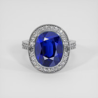 7.92 Ct. Blue Sapphire Ring, 14K White Gold 1