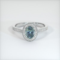 0.98 Ct. Sapphire Ring, 14K White Gold 1